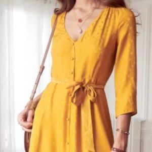 Sezane Robe Gillian Jaune Moutarde
